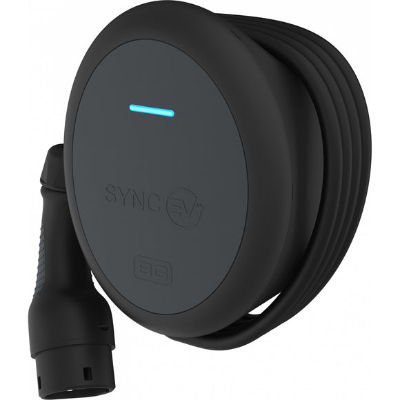 BG SyncEV EVT77G-02 7.4kW WiFi & Smart Tethered EV Charger with 7.5m Cable & 32A Type 2 Plug Black
